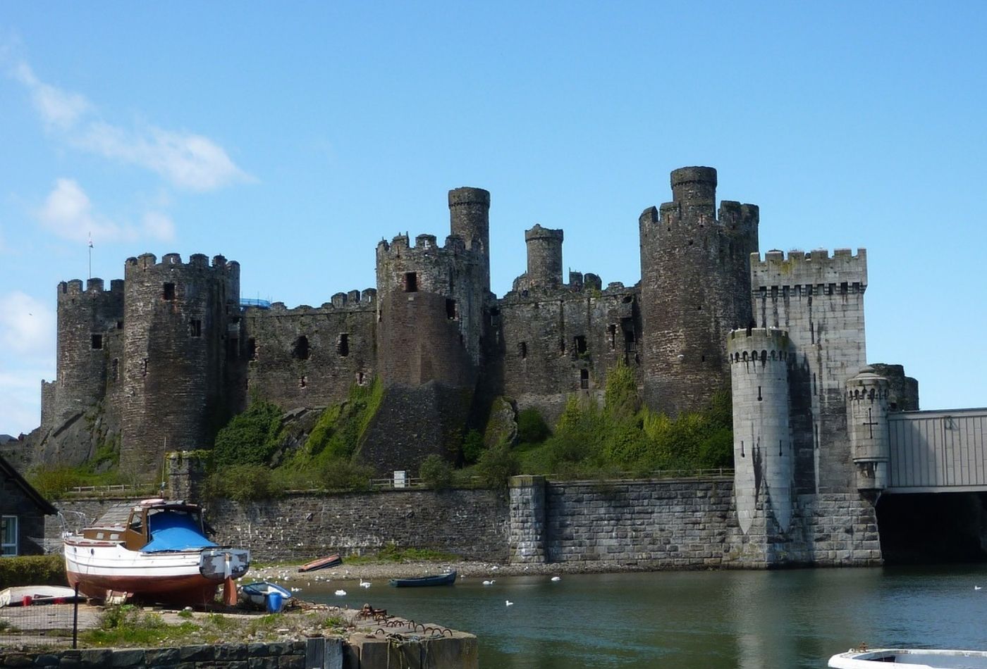 Views of Conwy Castle over the Harbour